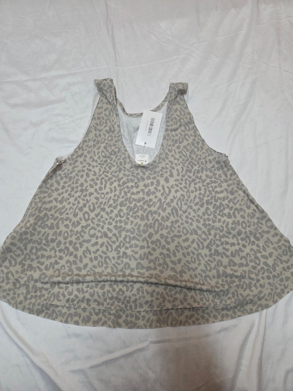 By Together Beige and Gray Leopard Print Tank